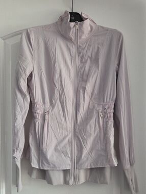 Lululemon Taupe Pink Ruched  Zip-Front Windbreaker Jacket Size 6